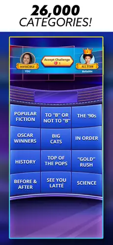 Jeopardy clue screen
