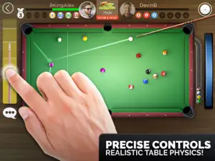 Kings of Pool customization screen with different cues