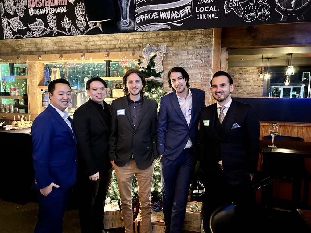 Uken team members at holiday party